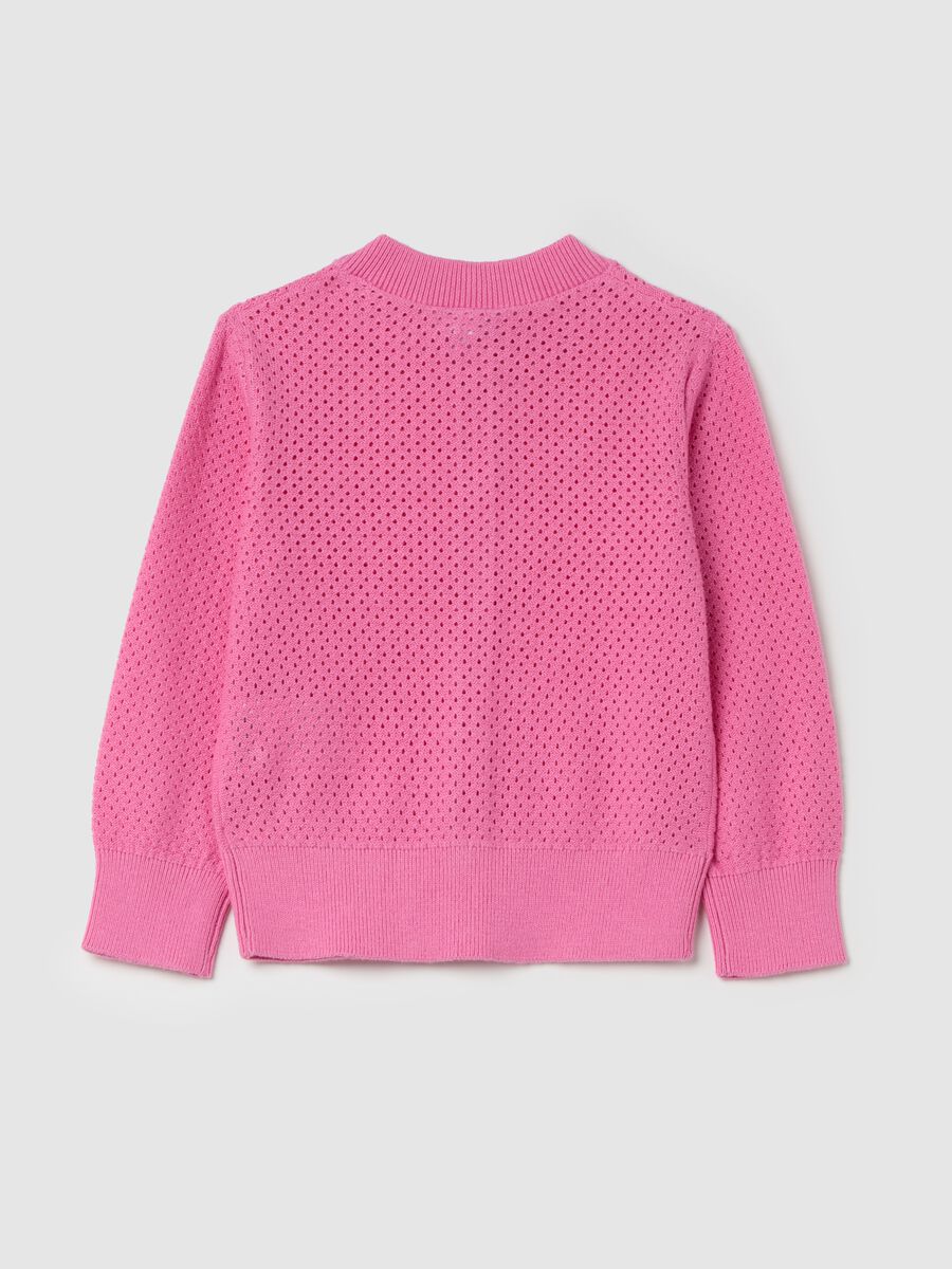 Cardigan with openwork design_1