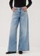 Light blue pure cotton super wide-leg jeans_1