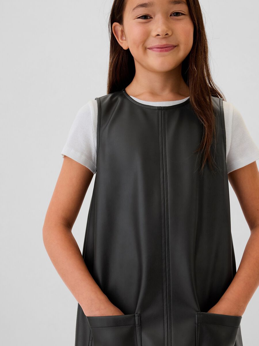 Short sleeveless shiny-effect dress_1