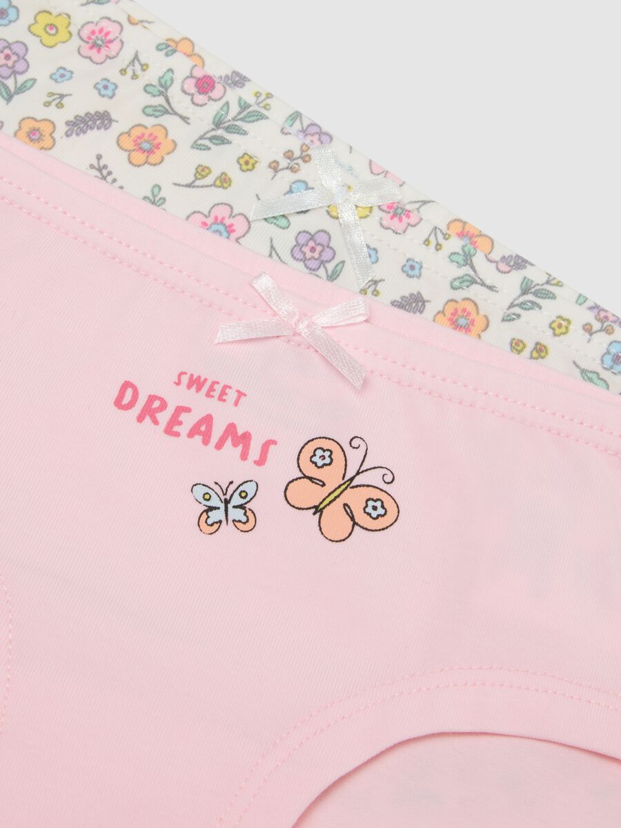 Tripack mutandine in misto cotone multicolor da neonata con fiori_2