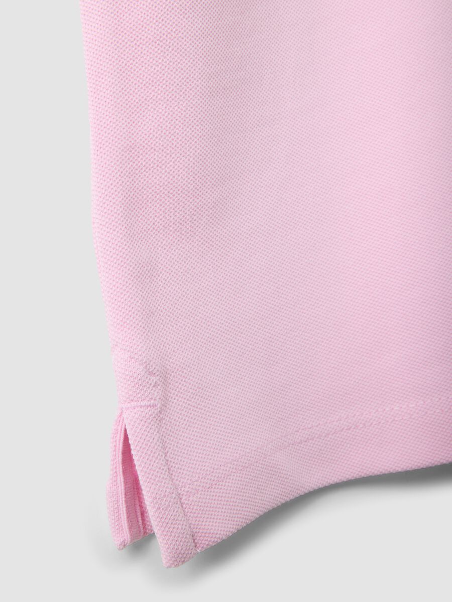 Polo rosa in puro cotone organico a maniche corte regular fit_5