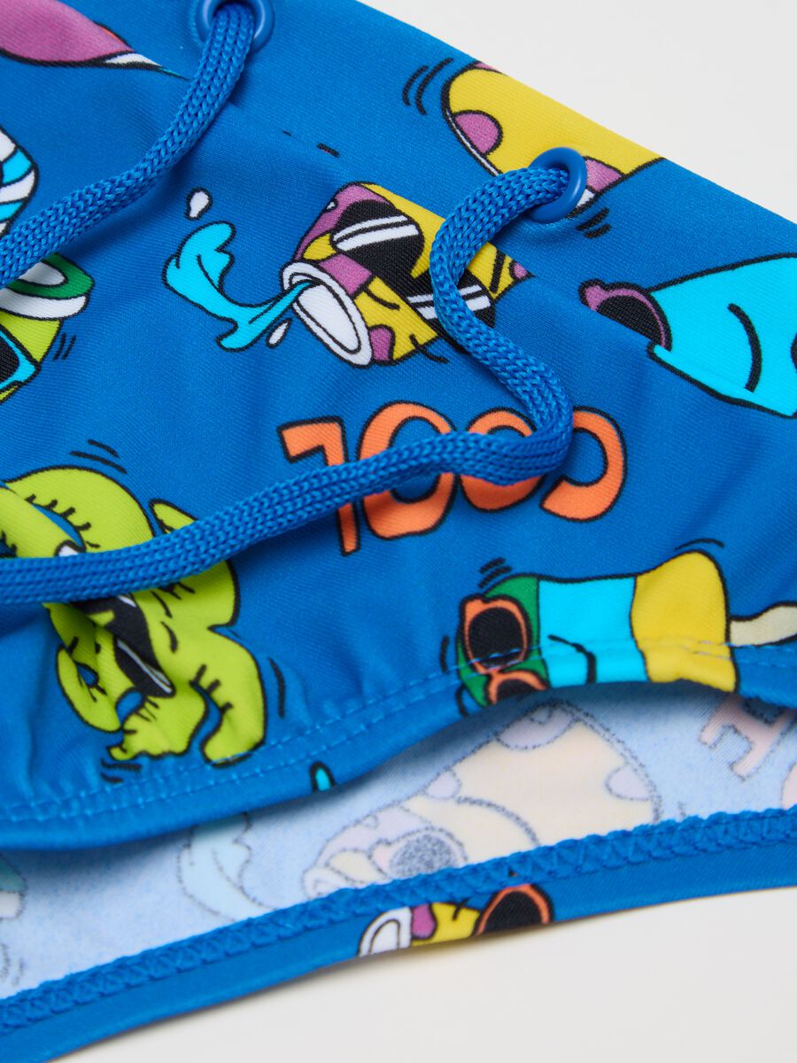 Boys’ swim briefs in stretch blue fabric_2