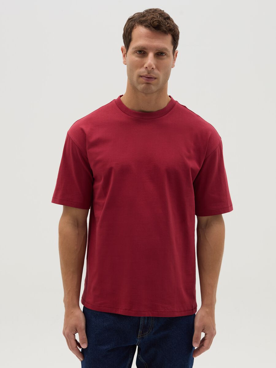 Solid colour T-shirt in organic cotton_0