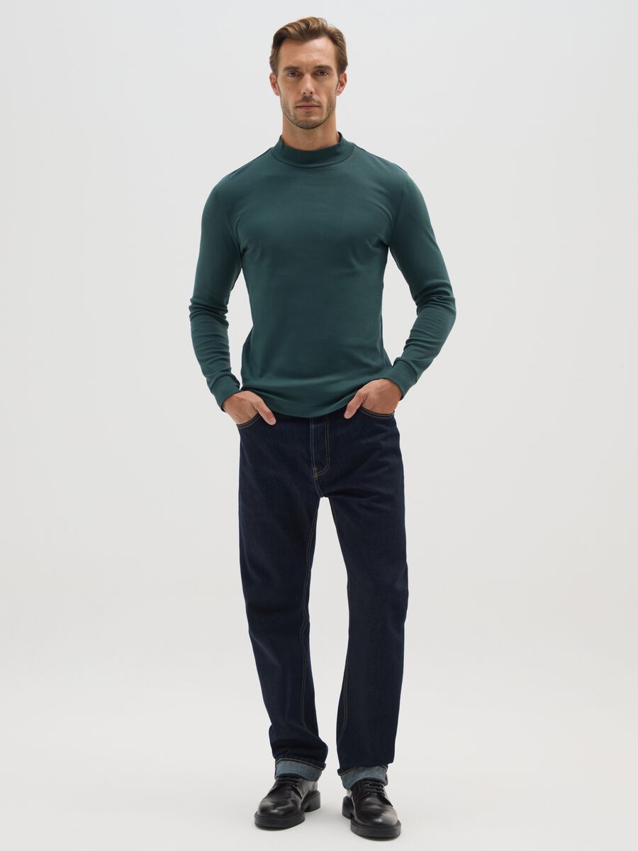 Maglia in puro cotone verde regular fit_1