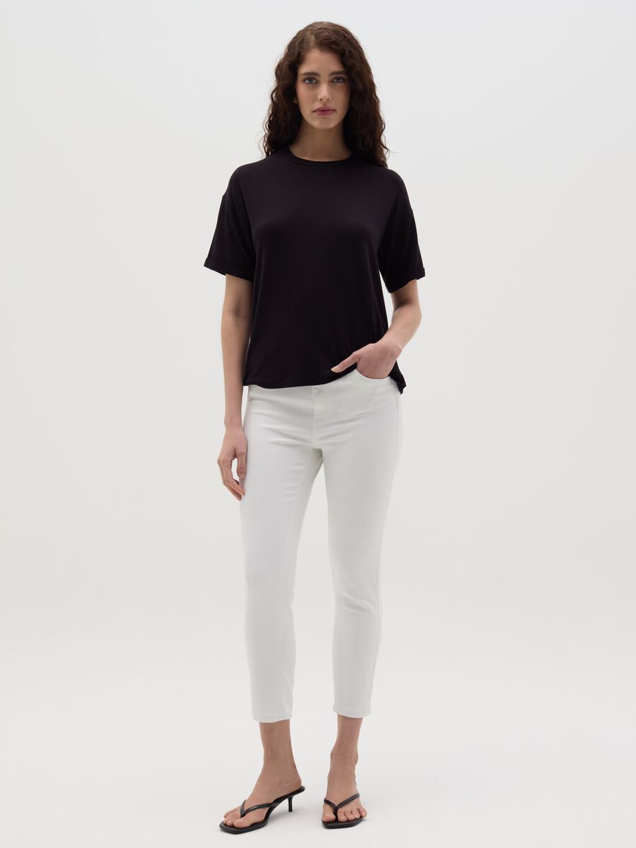 Black T-shirt with kimono sleeves_1
