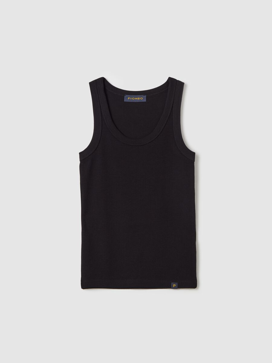 Black ribbed tank top_4