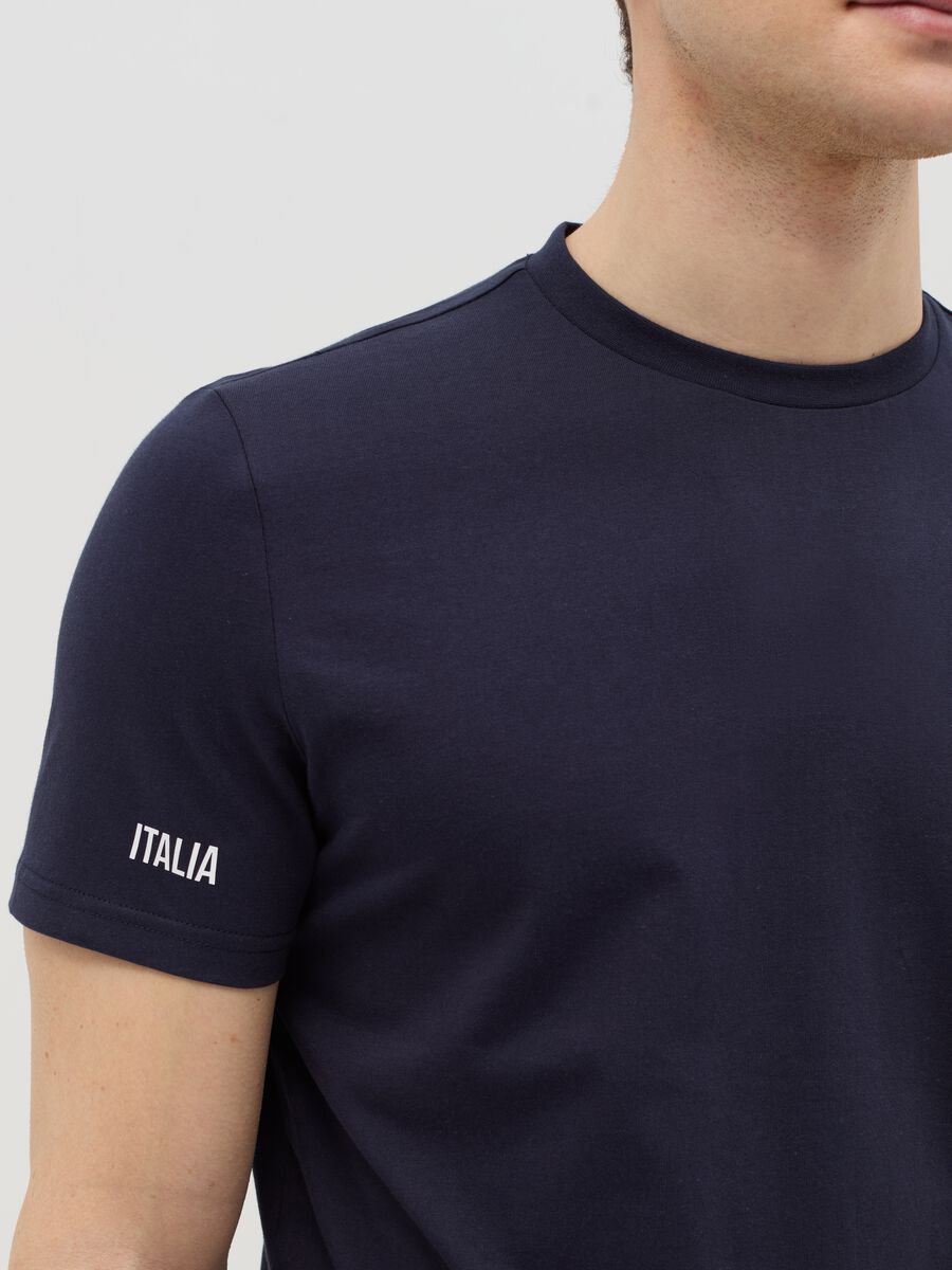 Cotton T-shirt with Colosseum coordinates print_2