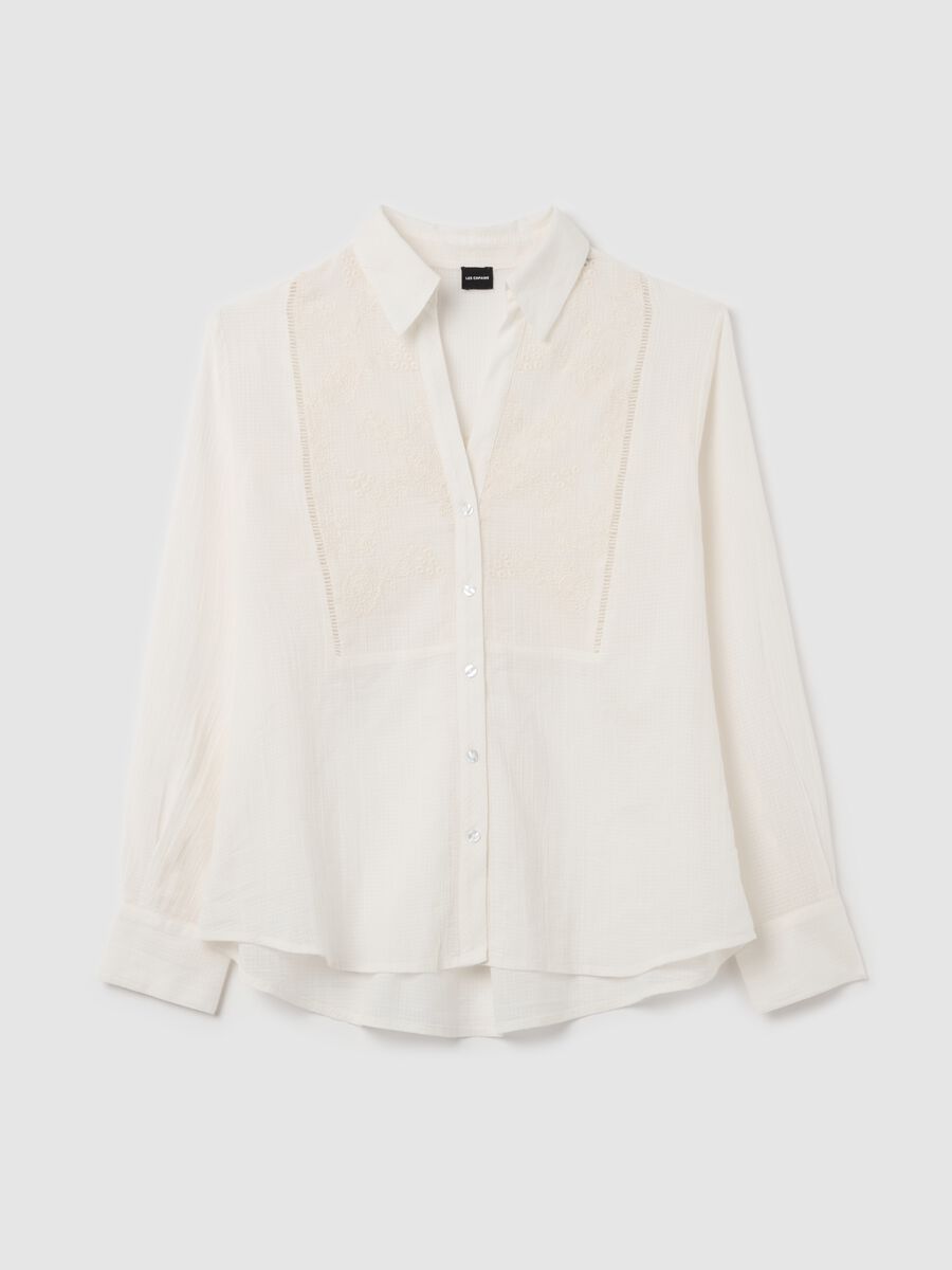 Brushed shirt with broderie anglaise details_4