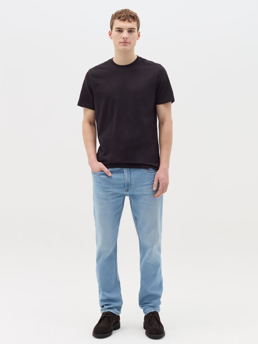 T-shirt in slub cotton with round neck_1