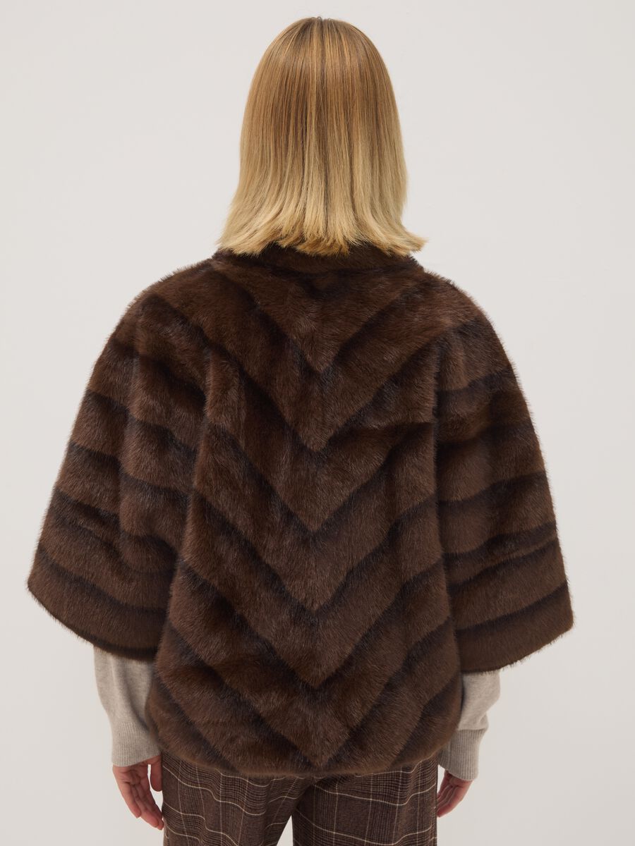 Cappotto marrone regular fit con zip_3