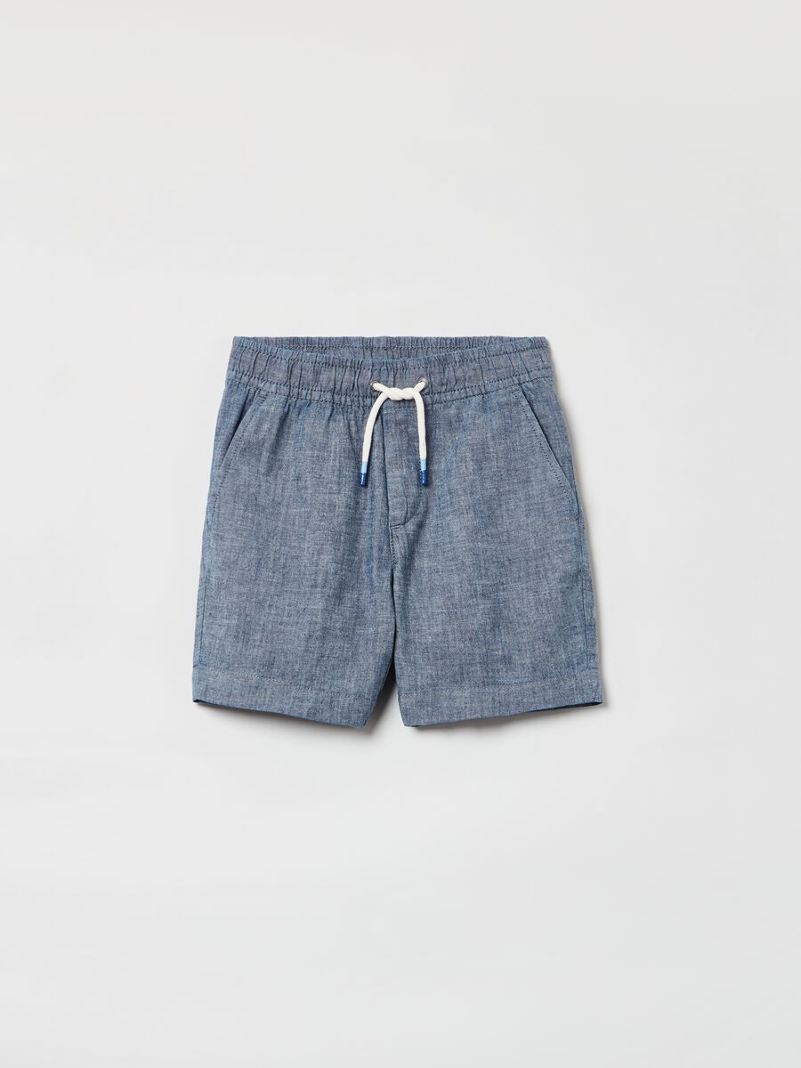 Shorts in tela con coulisse_0