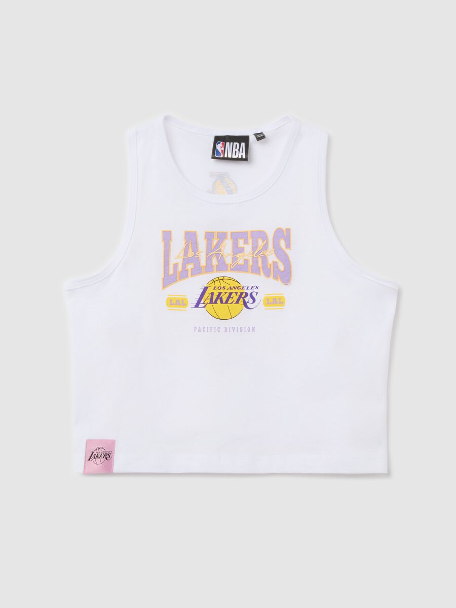 White NBA Los Angeles Lakers tank top in cotton_3