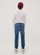 Blue stretch cotton jogger jeans with drawstring for boys_1