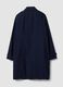 Navy blue padded wool and stretch viscose coat, oversized fit_2
