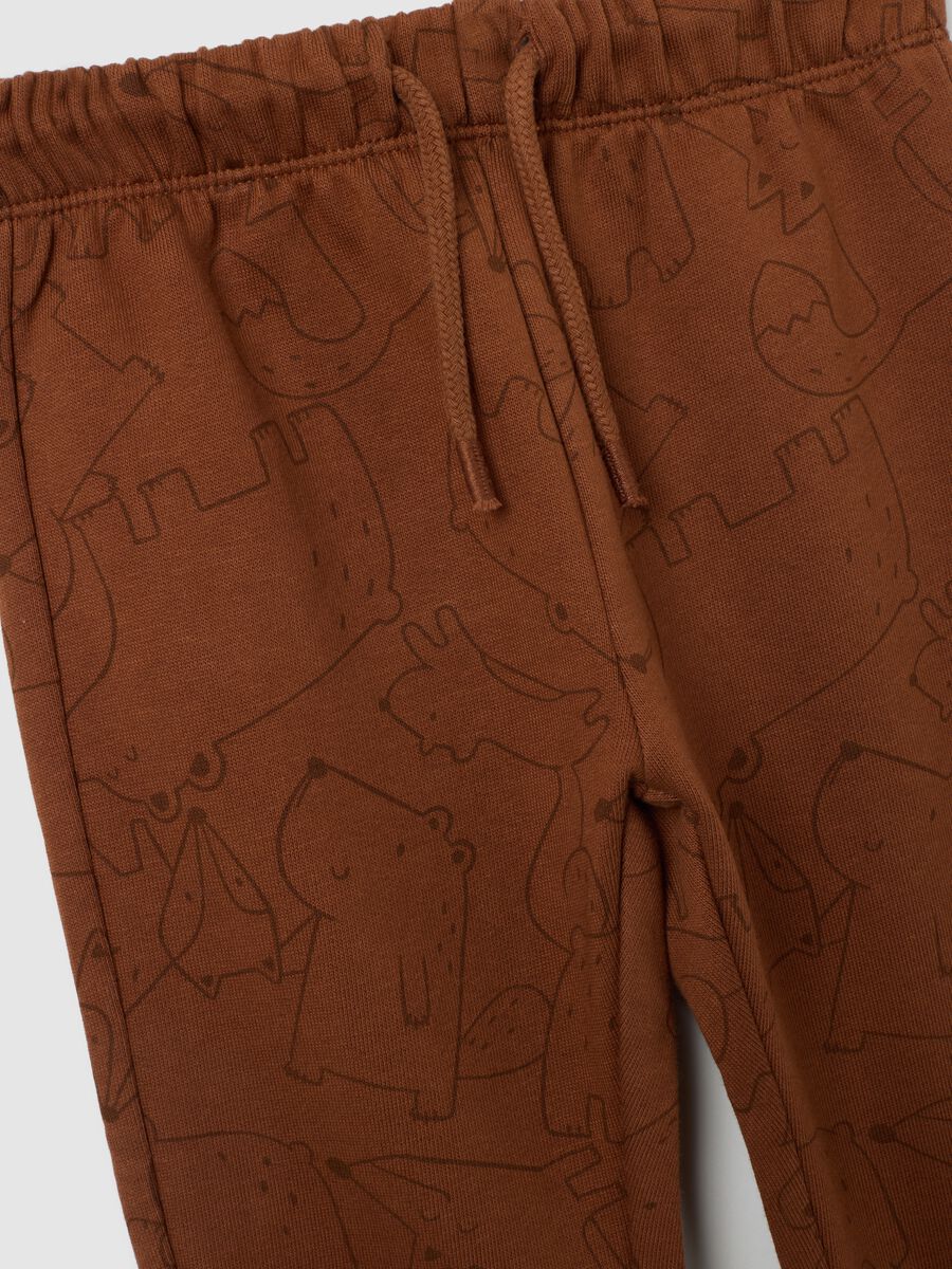 Brown regular fit pure cotton baby trousers_2