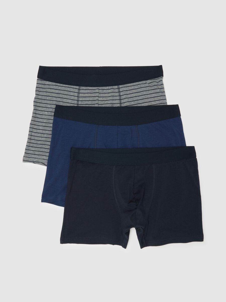 Tripack multicolour stretch cotton boxer shorts regular fit_0