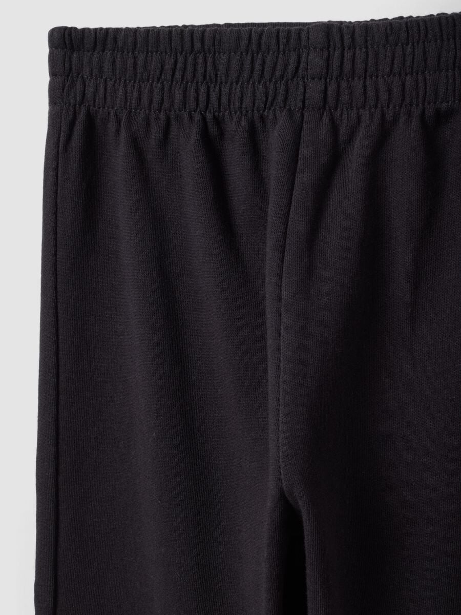 Pantaloni jogger neri in puro cotone regular fit per bambina_3