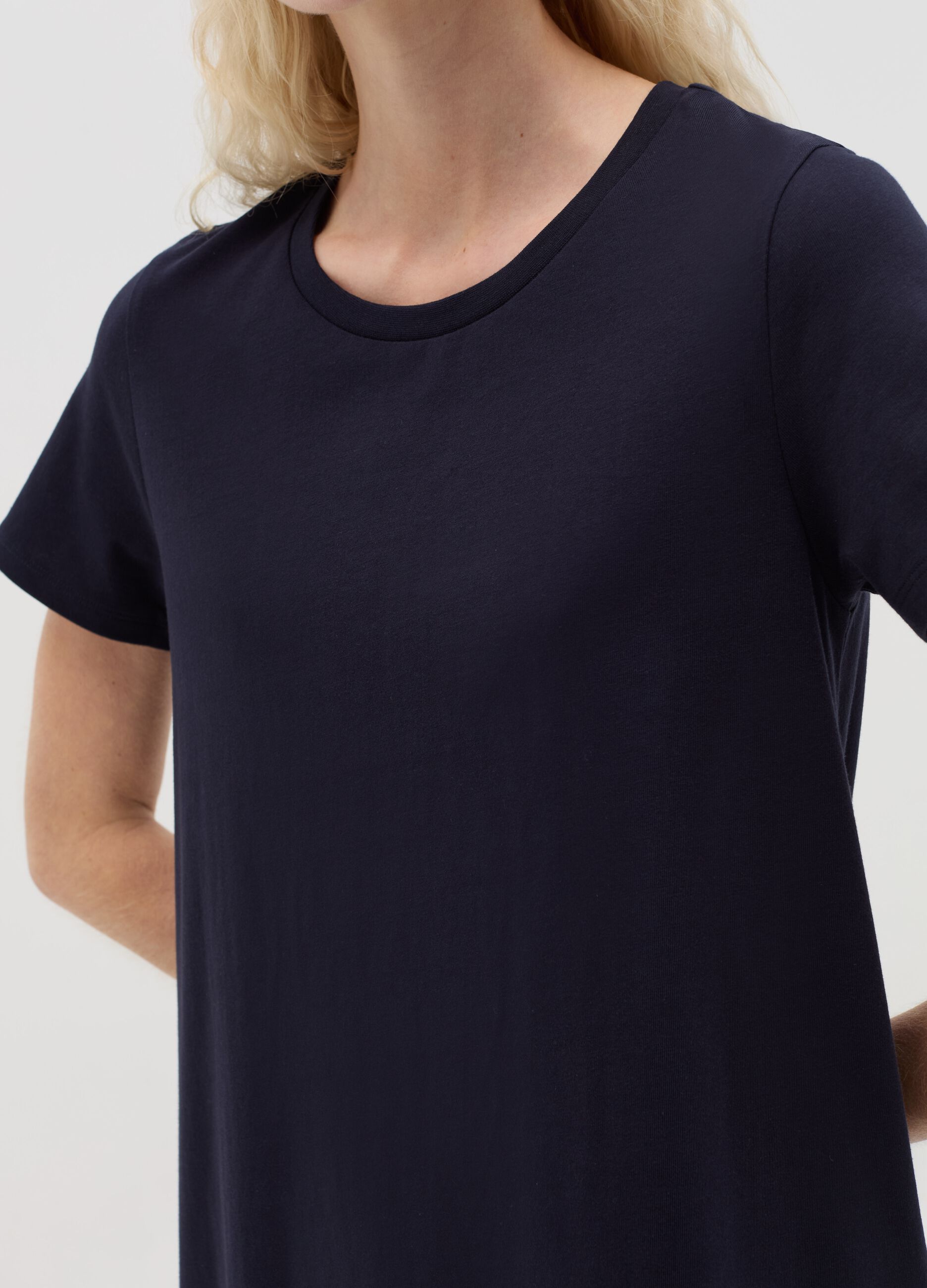 Vestito Essentials corto blu notte in cotone