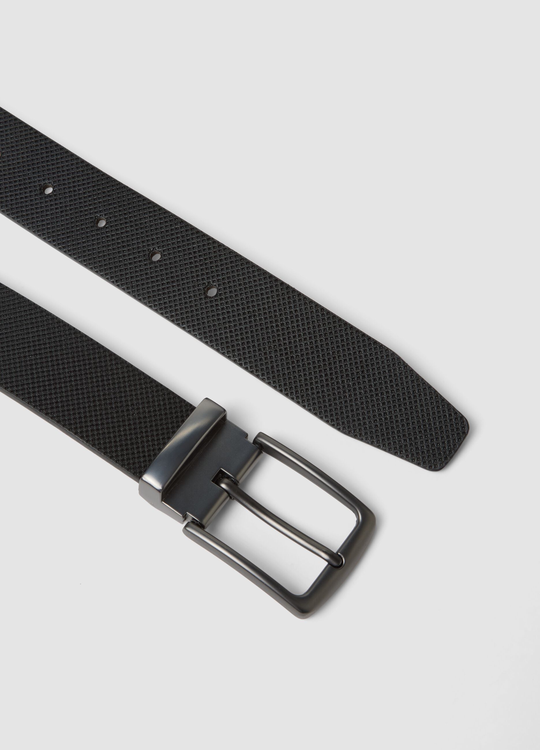 Black belt with rectangular buckle