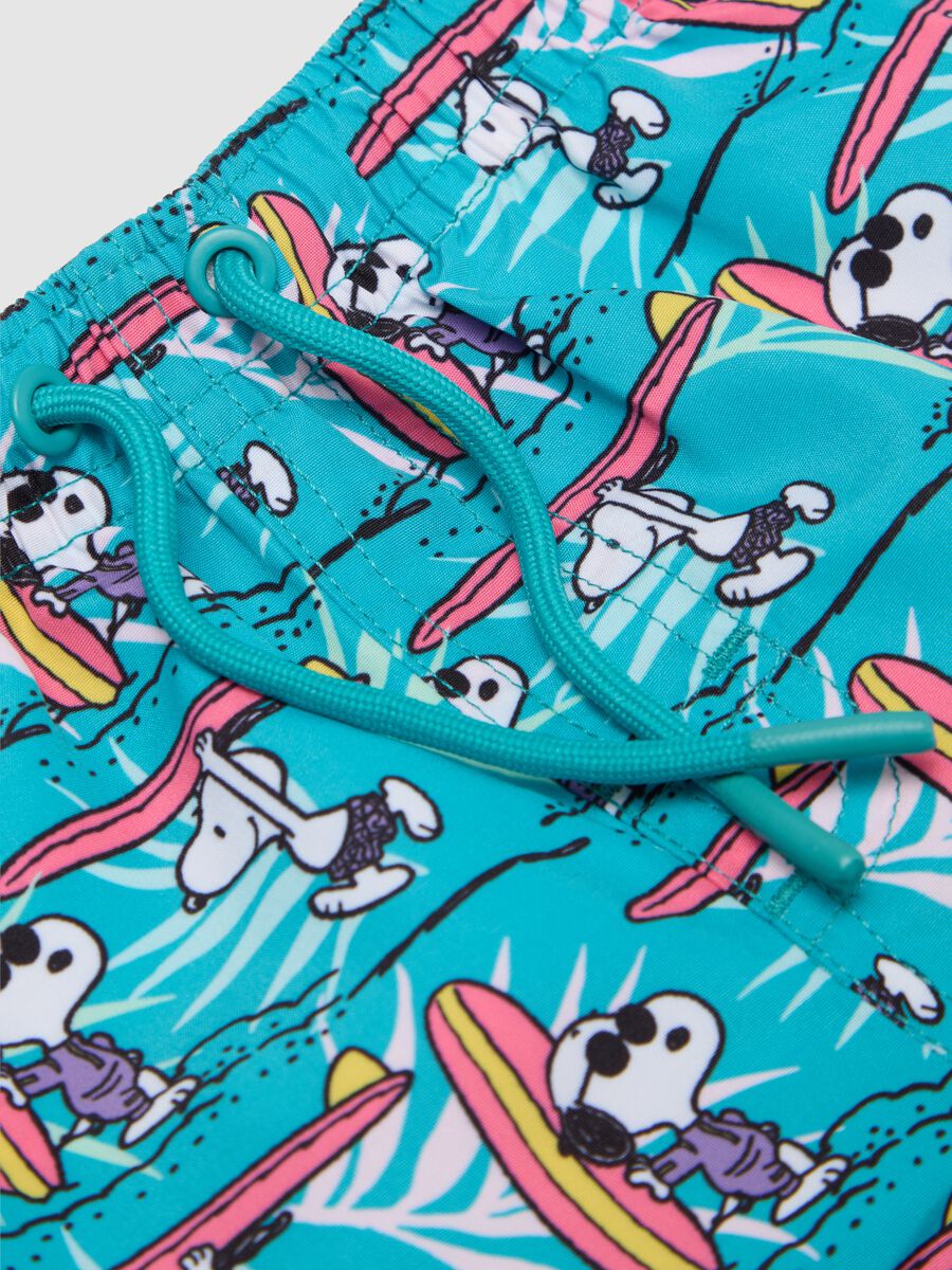 Children's swimsuit in multicolour fabric with Snoopy print and elastic waistband_2