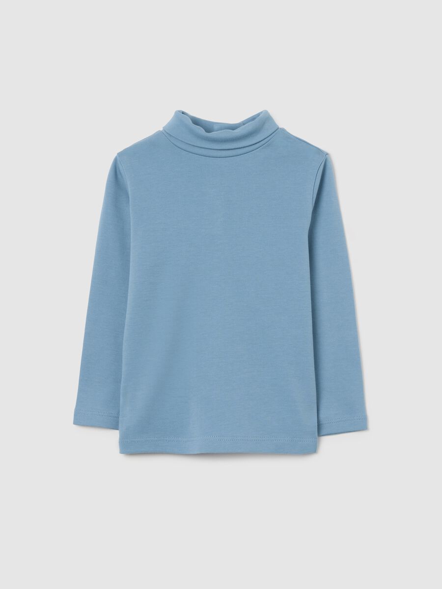 Maglietta azzurra a maniche lunghe da bimbo in puro cotone regular fit_0