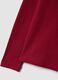 Red ribbed stretch cotton T-shirt with teddy bear embroidery_3