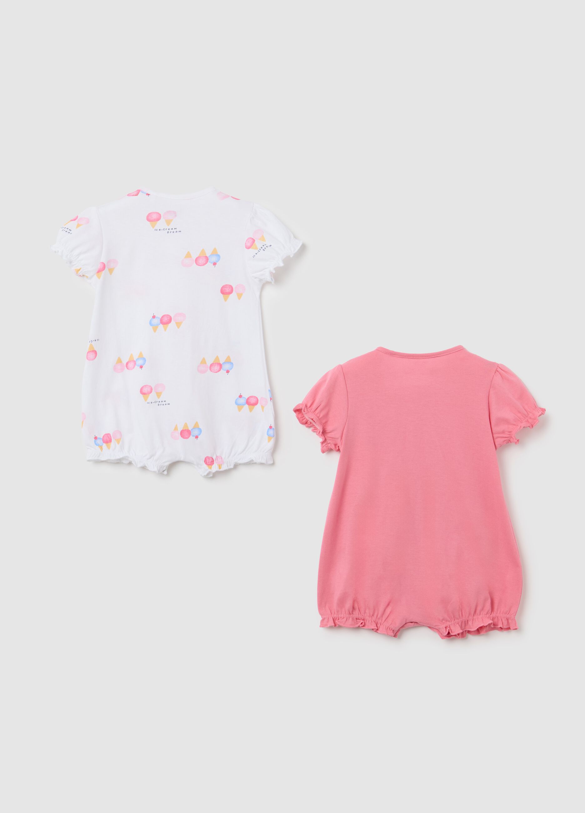 Tutine da neonata in puro cotone multicolor con maniche corte