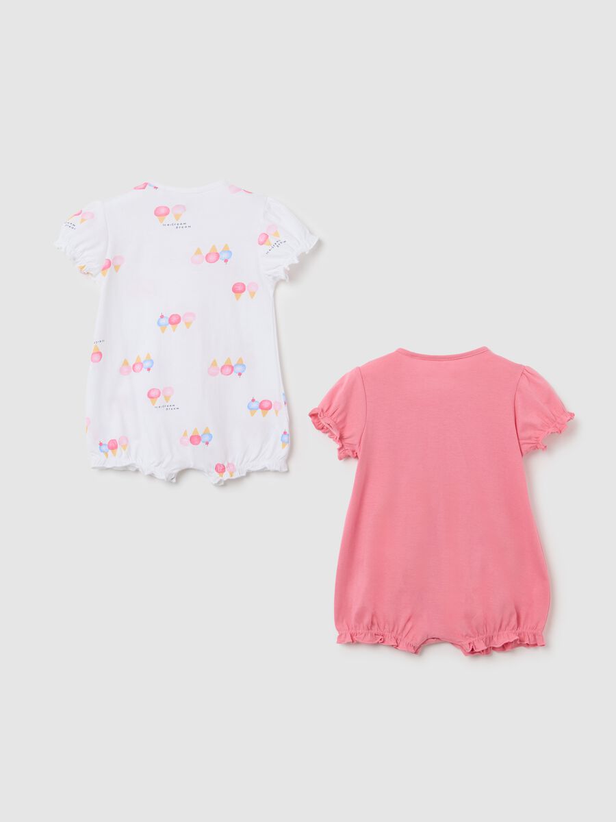 Cotton jersey baby girl rompers with ice cream pattern_1