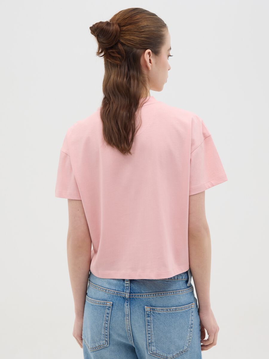 Pink cotton T-shirt with "Amalfi Coast" print_3