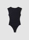 Body nero in tessuto elasticizzato con arricciature regular fit_2