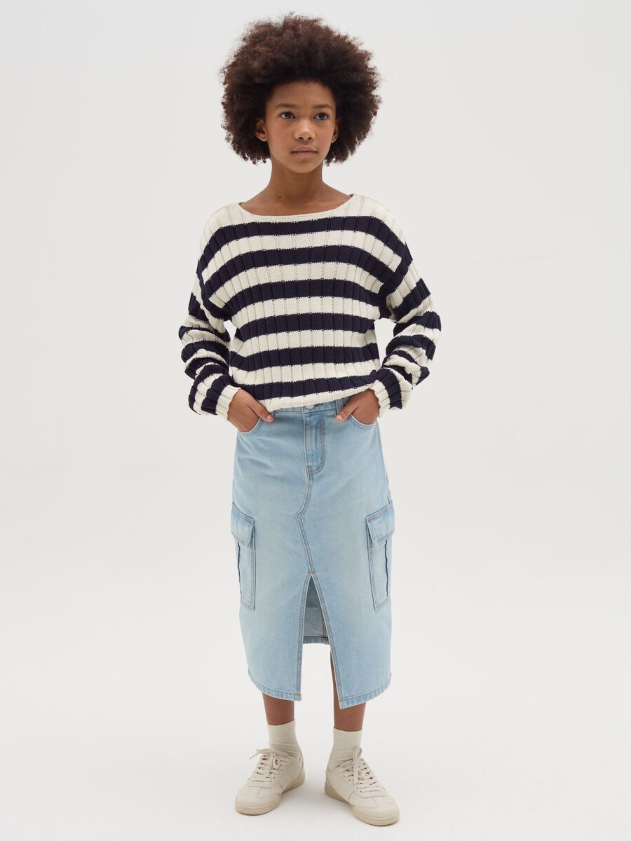 Cargo longuette skirt in denim_1
