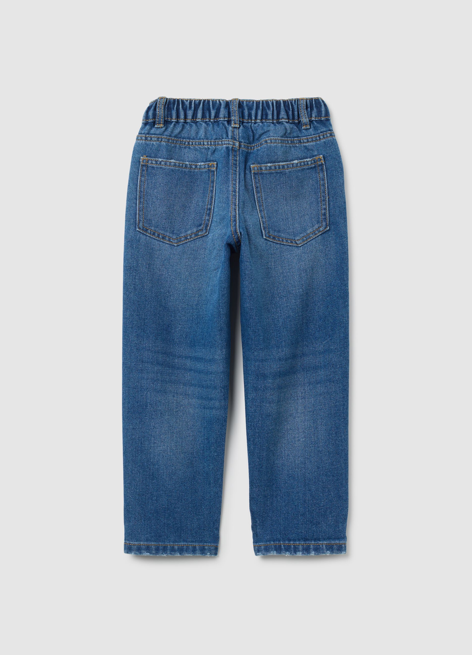Jeans da bambino in misto cotone denim loose fit