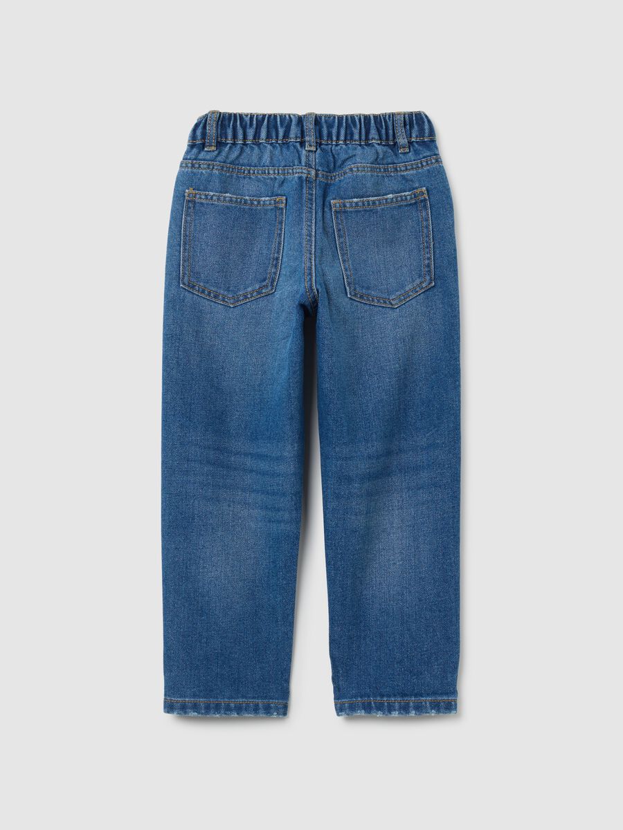 Jeans da bambino in misto cotone denim loose fit_1