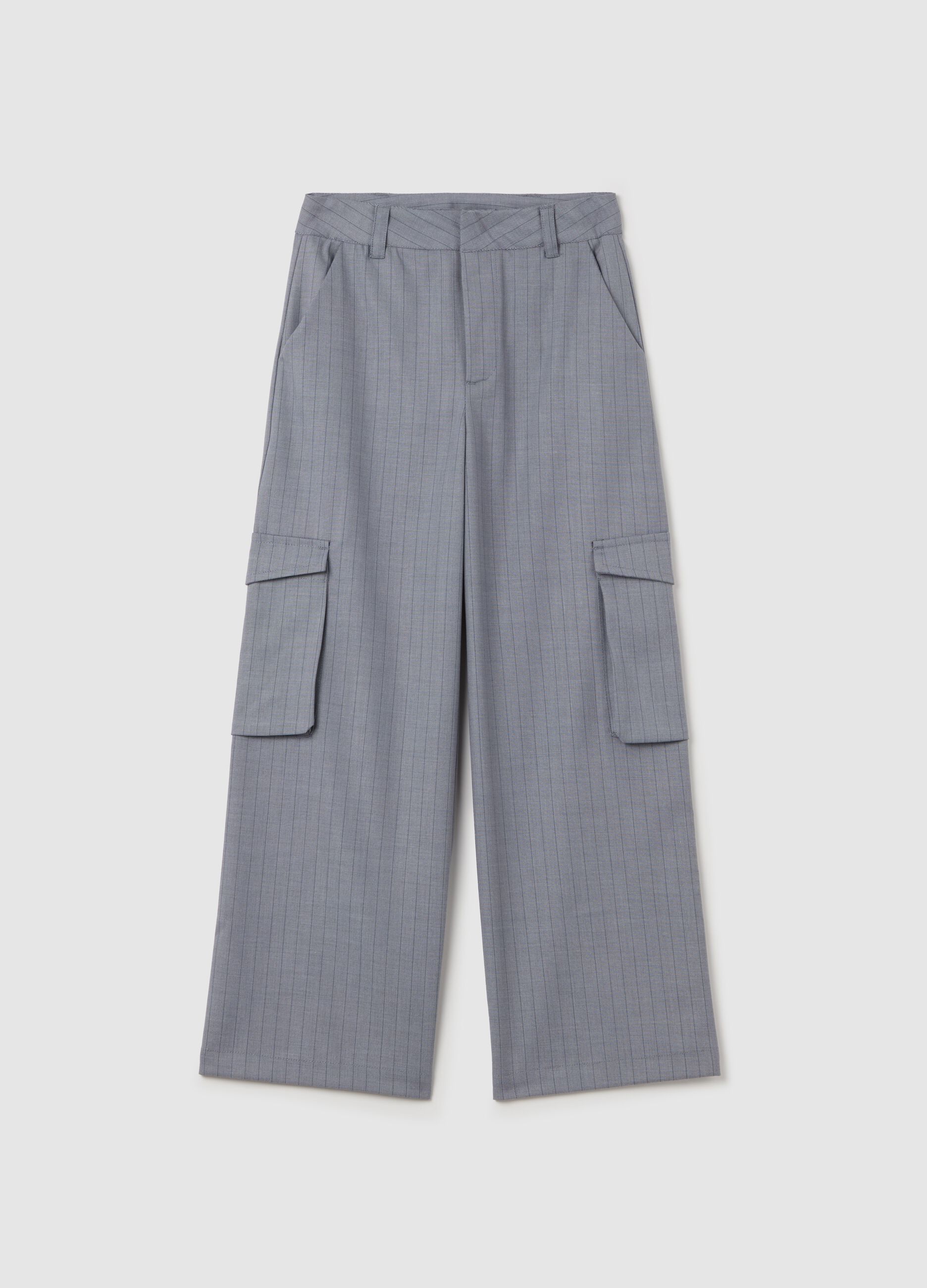 Pinstriped cargo trousers