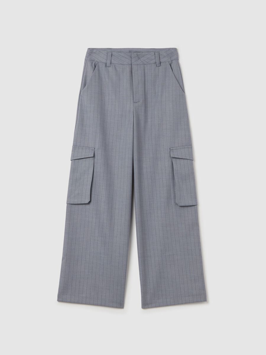 Pinstriped cargo trousers_0