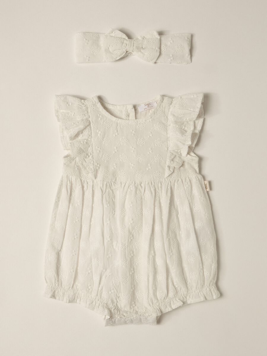 Baby IANA romper + sangallo headband_0
