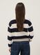 Regular fit multicolour striped cotton blend jumper with heart_3