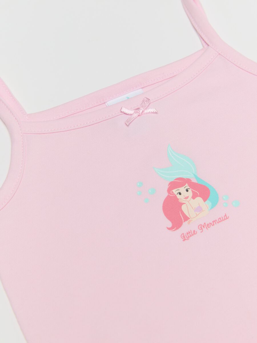 Two-pack pink cotton vests with The Little Mermaid print_2