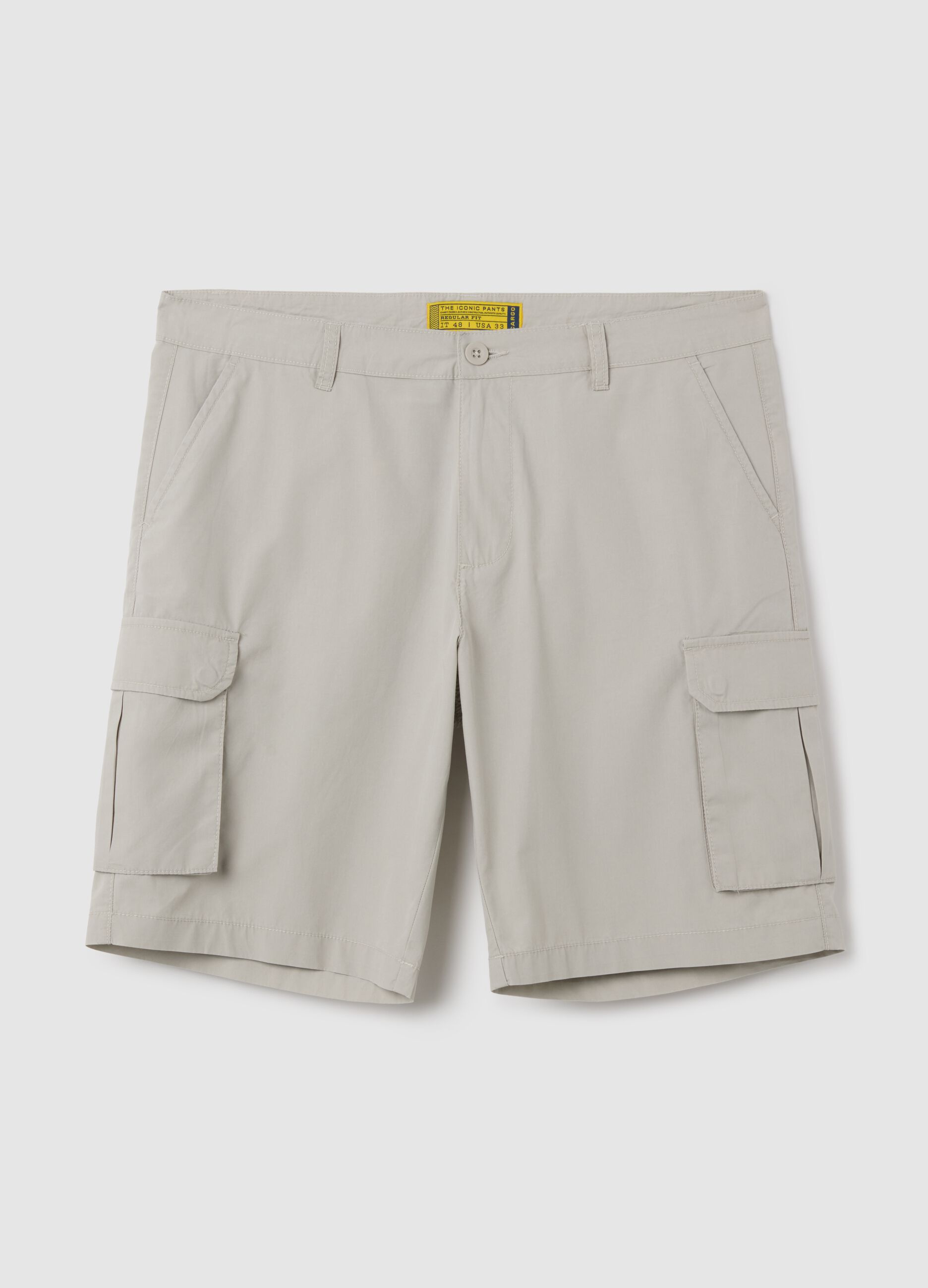Men's beige pure cotton shorts regular fit