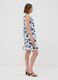 White stretch cotton dress with floral print, regular fit_1