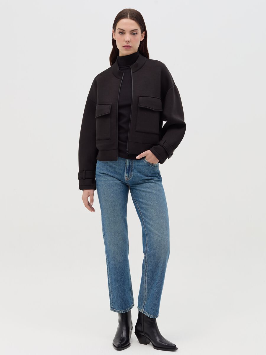 Bomber jacket with mock neck_1