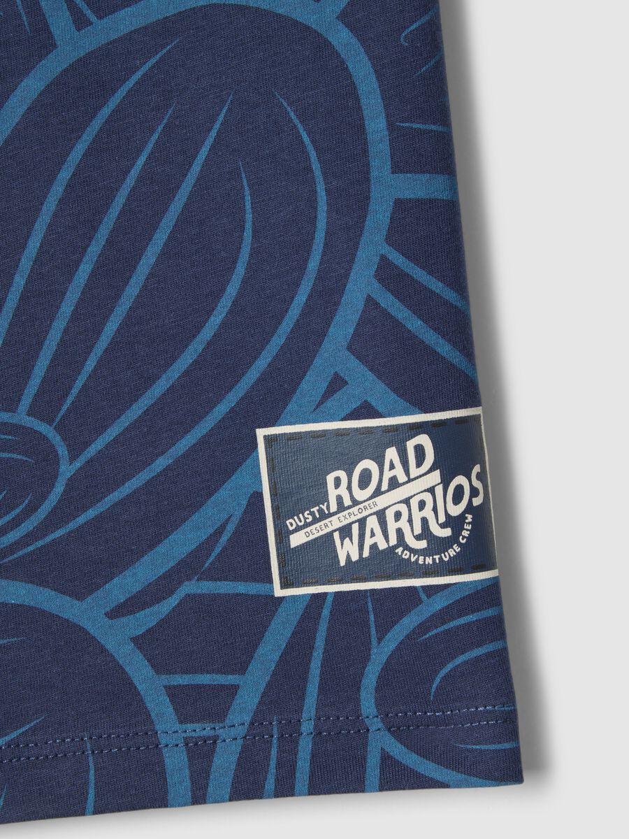 T-shirt in puro cotone blu regular fit per bambino con stampa_2