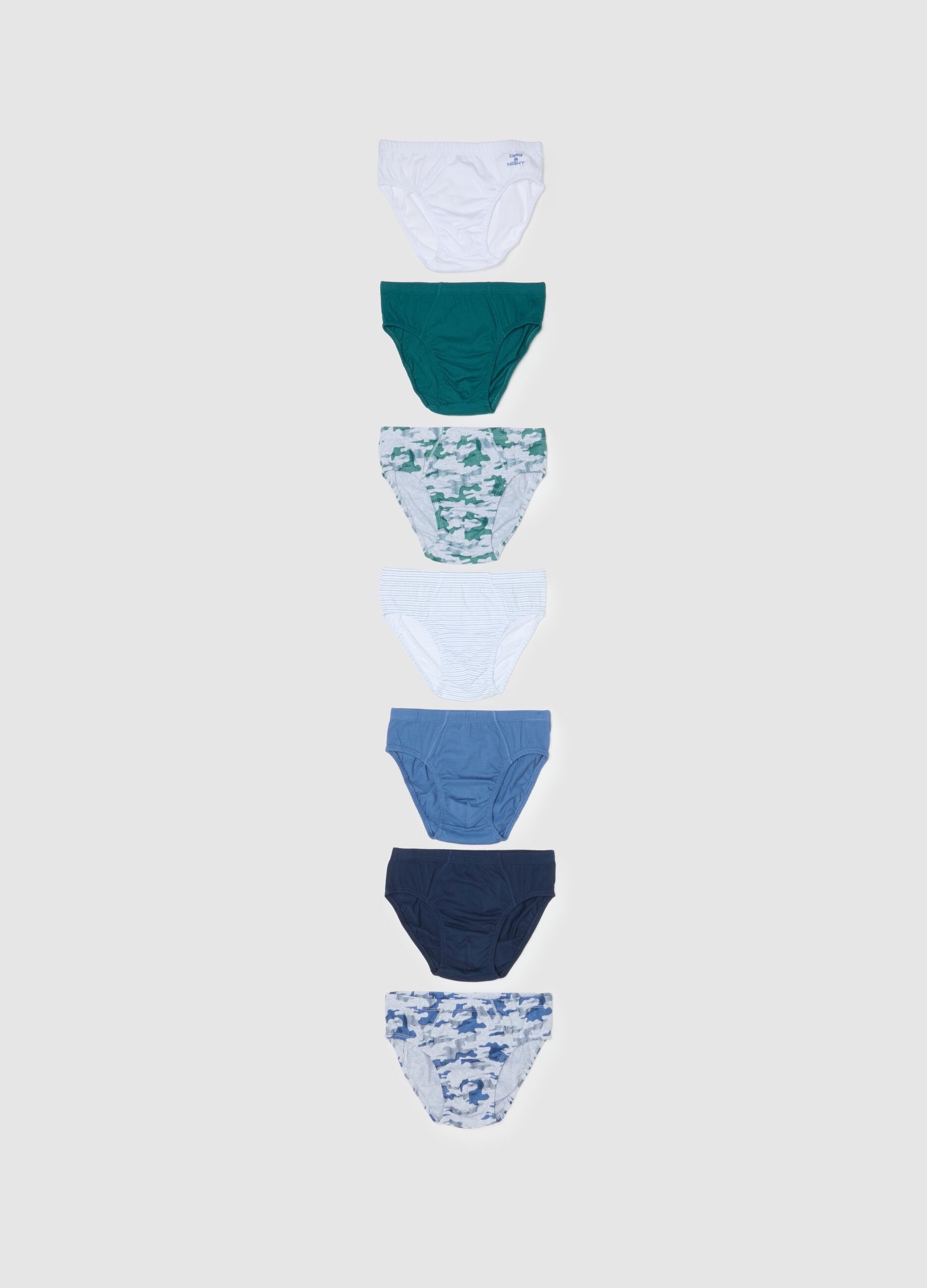 Multipack set of boys' briefs in multicoloured pure cotton regular fit