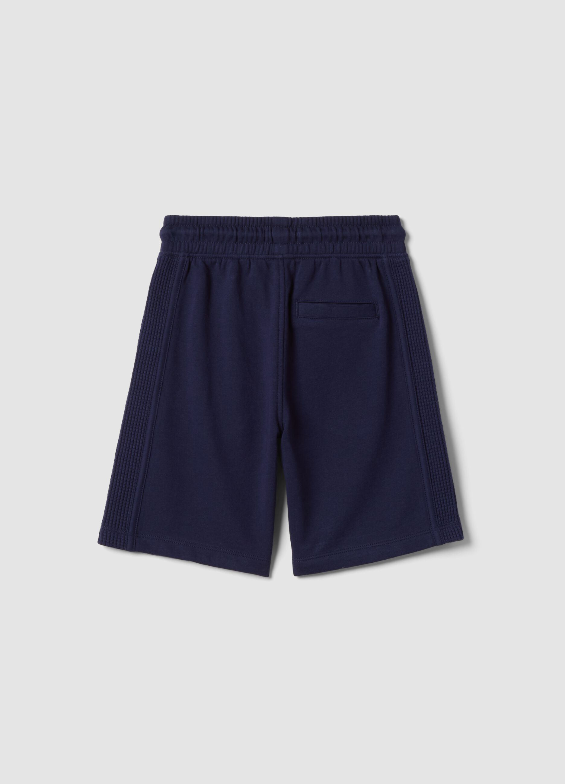 Blue pure cotton shorts with elasticated waistband