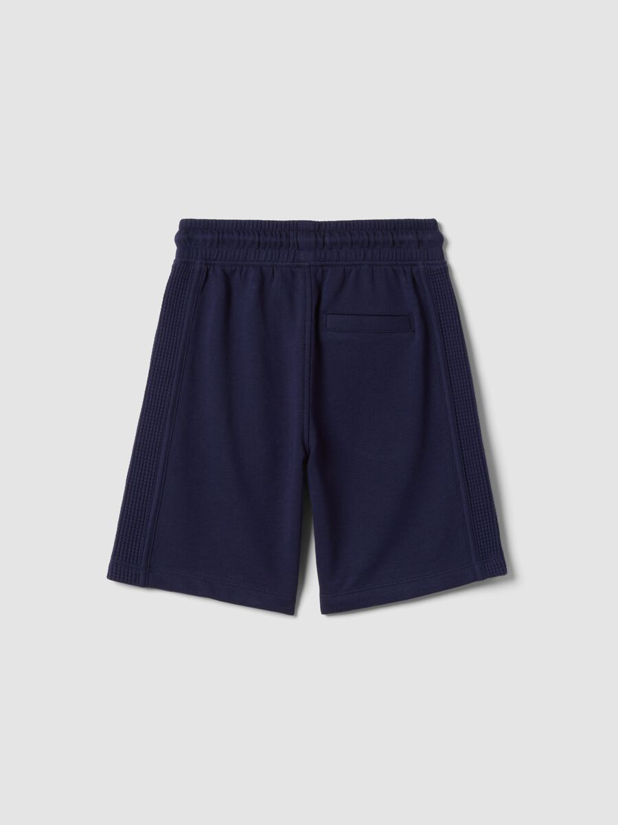 Blue pure cotton shorts with elasticated waistband_1