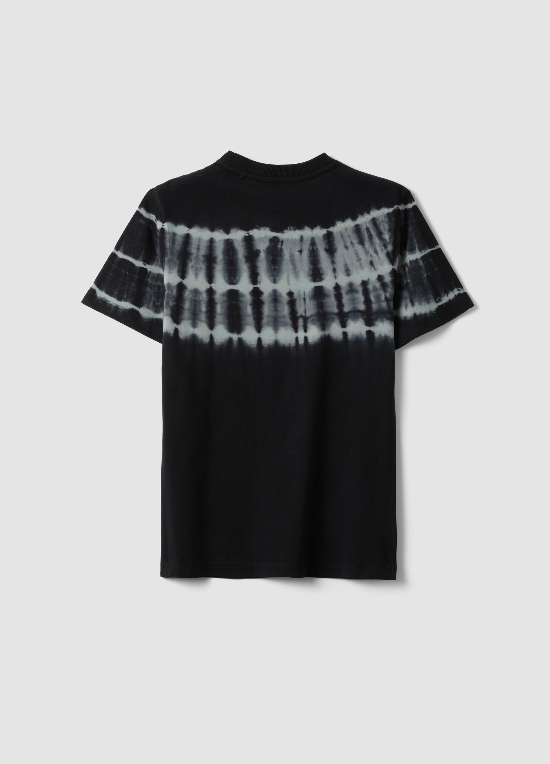 T-shirt nera a maniche corte in puro cotone