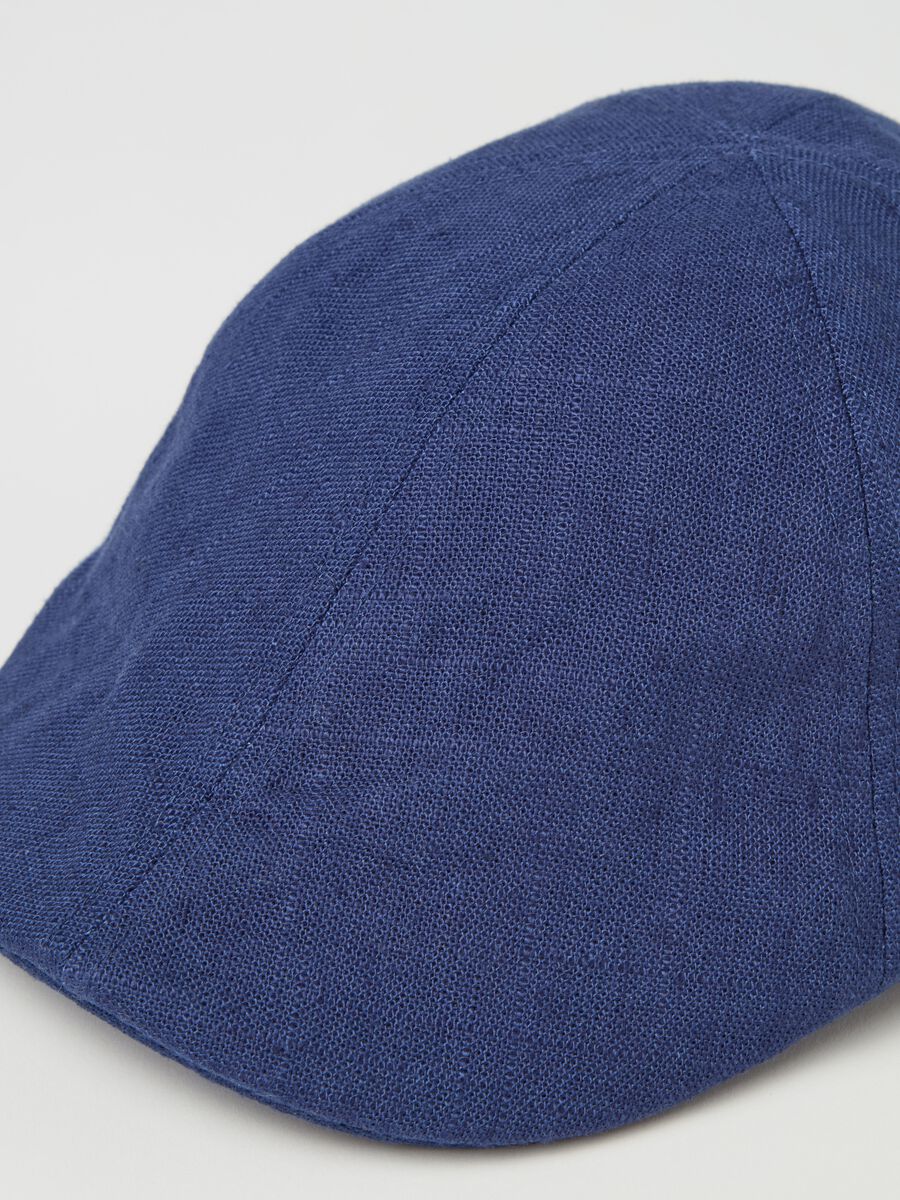 Viscose and linen flat cap_1