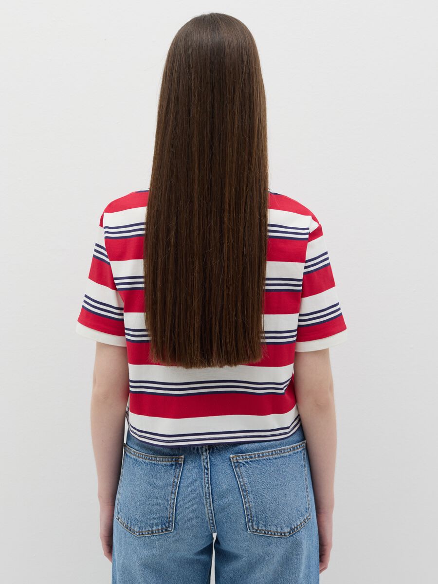 Red and white striped polo shirt_3