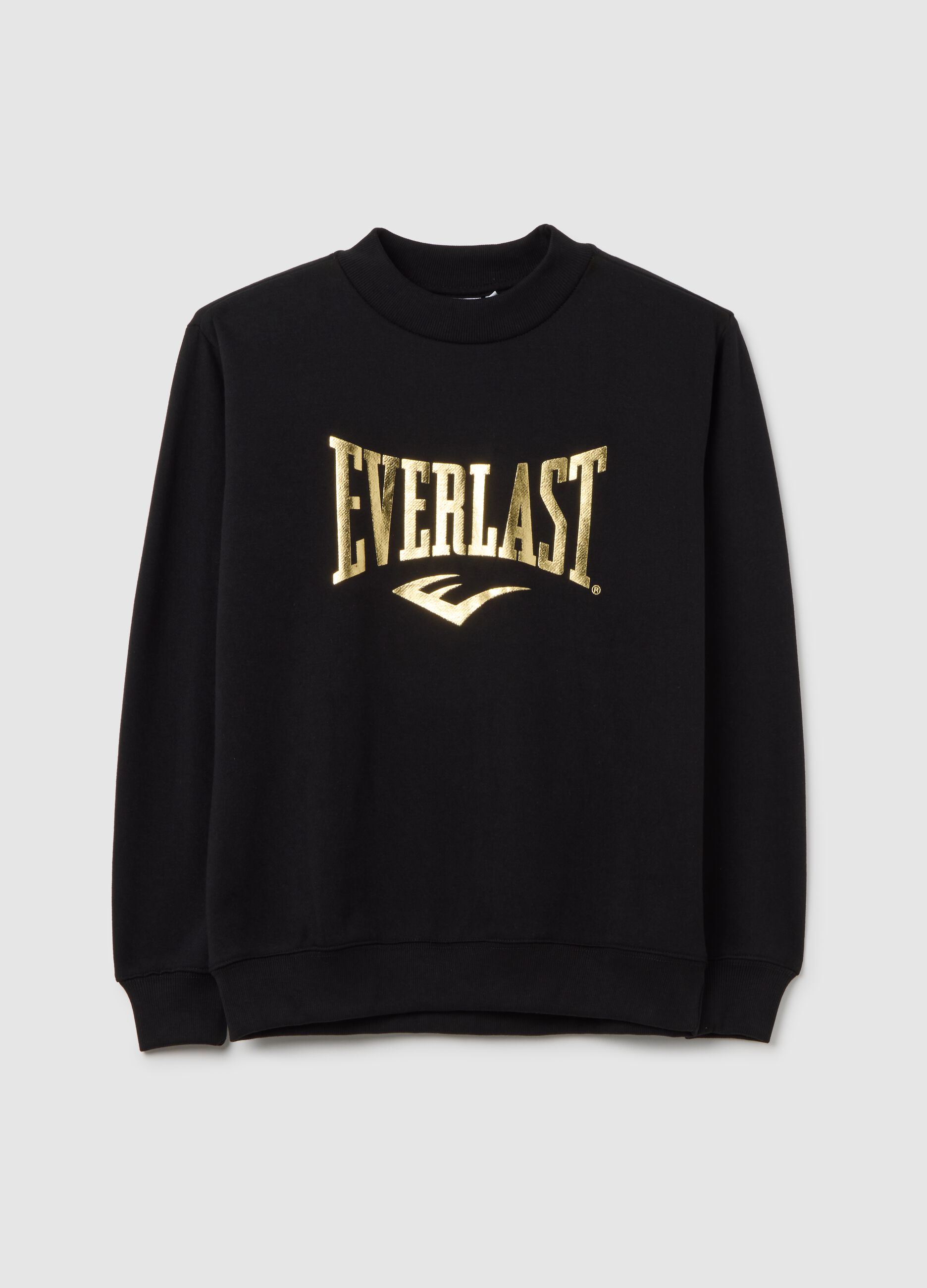 Felpa in misto cotone nero regular fit con stampa 