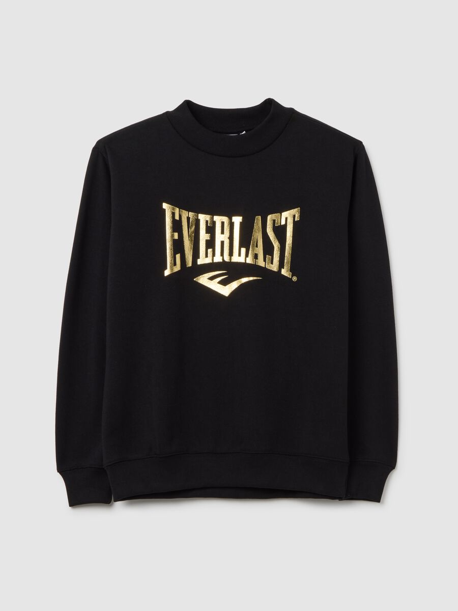 Felpa in misto cotone nero regular fit con stampa _0